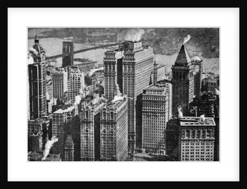 Looking towards Brooklyn over the skyscrapers of Broadway, New York City, USA by Aerofilms