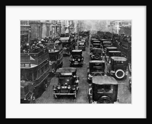 Traffic on 5th Avenue as seen from a control tower, New York City, USA by Ewing Galloway