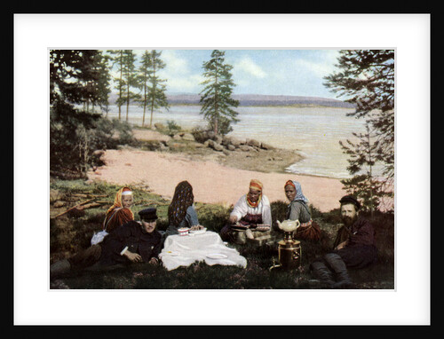 Karelians having tea by a river, near Archangel, Russia by Anonymous