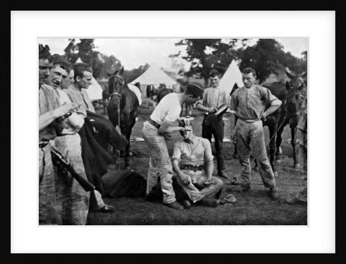 Cavalrymen preparing for Sunday parade by Knight