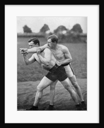 The flying mare outside, wrestling display, Aldershot, Hampshire by Gregory & Co