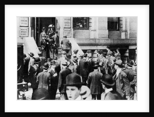 Anxious crowds outside the White Star Line office by Sport & General