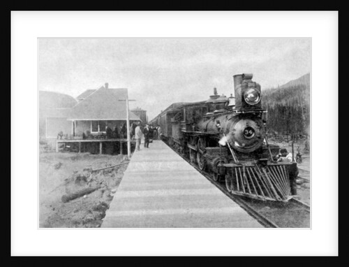 The first regular trans-continental train at Fernie, British Columbia, Canada by Anonymous