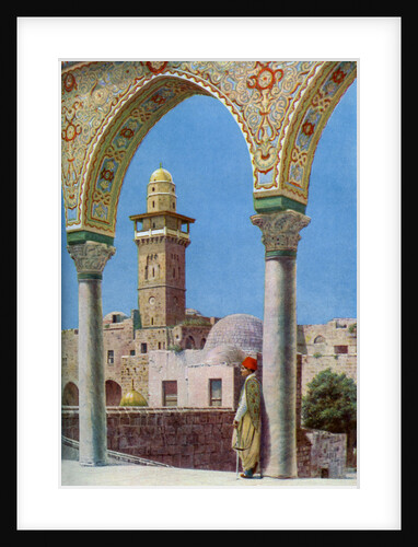 Islamic minaret on Temple Mount, Jerusalem, Palestine by Donald McLeish