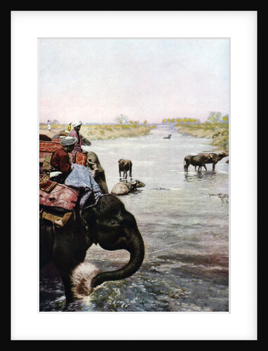 River scene, Central India by Edward E Long