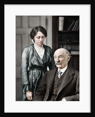 Thomas Hardy, English poet, novelist and dramatist with his second wife, Florence by Anonymous