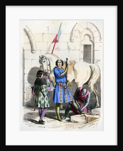 Knight served by a squire and page by Deghouly