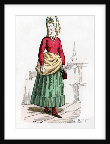 Bourgeoise in costume of the time of Charles VI of France by Petit