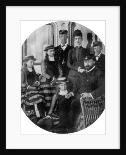 The Prince and Princess of Wales with their family on board the royal yacht by Anonymous
