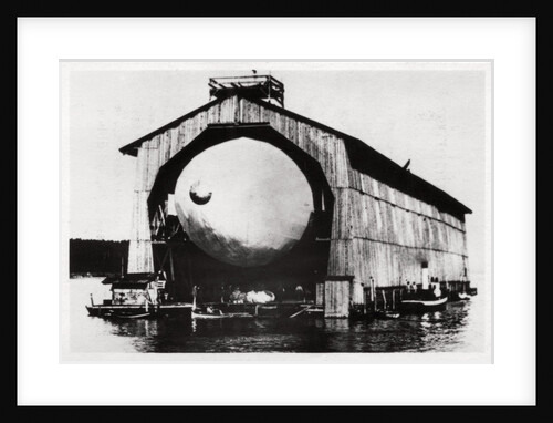 Zeppelin LZ1 in a floating hanger at Manzell, Friedrichshafen, Germany by Anonymous