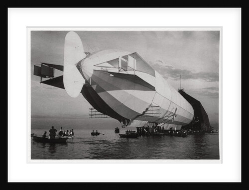 LZ 6 entering a floating hanger, Halle, Germany by Anonymous