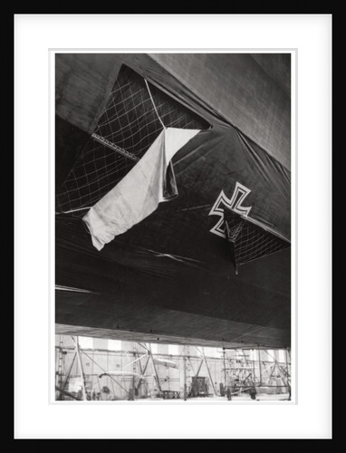 Damaged German navy Zeppelin airship, World War I by Anonymous