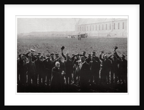 Count  Zeppelin saluted by members of the naval airship fleet, Germany by Anonymous