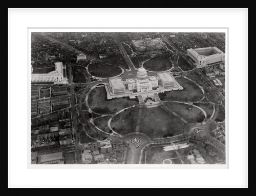 Aerial view of the Capitol, Washington DC, USA, from a Zeppelin by Anonymous