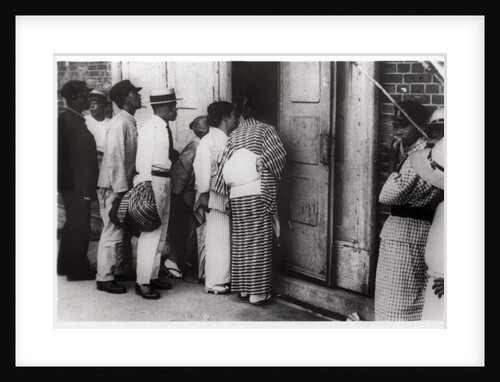 Japanese crowd looking into the Zeppelin hangar, Kasumigaura, Japan by Anonymous