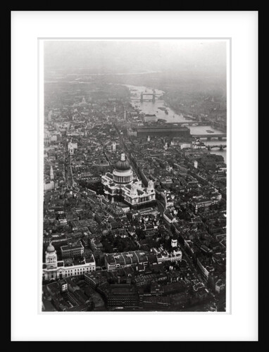 Aerial view of St Paul's Cathedral, London, from a Zeppelin by Anonymous