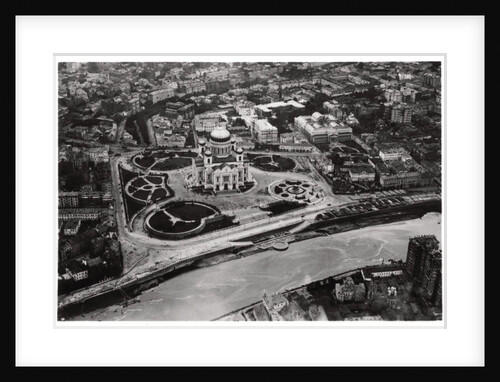 Aerial view of the Cathedral of Christ the Saviour, Moscow, USSR, from a Zeppelin by Anonymous