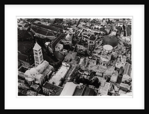 Aerial view of the Church of the Holy Sepulchre, Jerusalem, Palestine, from a Zeppelin by Anonymous