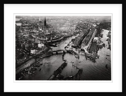 Aerial view of Hamburg harbour, Germany, from a Zeppelin by Anonymous