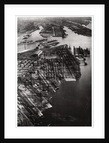 Aerial view of the Bremer Vulkan shipyard, Bremen, Germany, from a Zeppelin by Anonymous