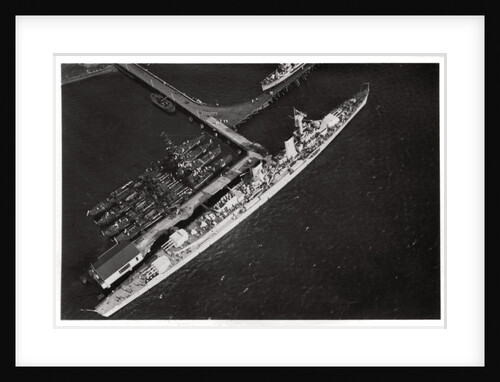 Aerial view of the German light cruiser 'Karlsruhe', from a Zeppelin by Anonymous