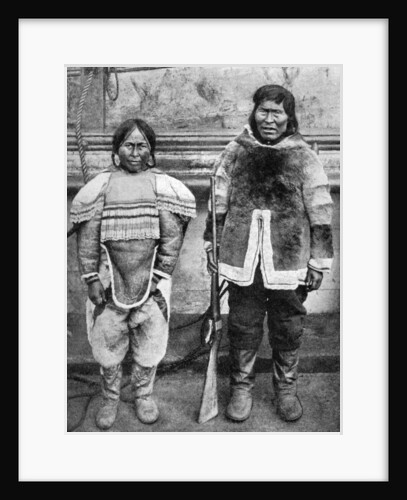 Eskimo hunter and his wife in winter costume by Brown Bros