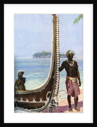 War canoe, Solomon Islands by HJ Shepstone