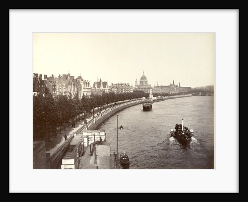 Victoria Embankment, showing Temple Gardens and St Paul's Cathedral, London by Anonymous
