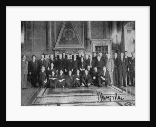 Il Duce poses, FA tour, Palazzo di Venezia, Rome, Italy by Anonymous