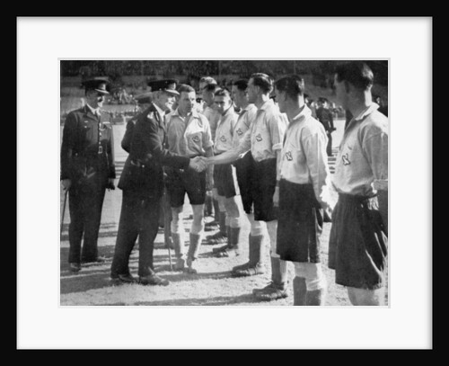 Introductions before a RAF vs Metropolitan Police football match, Wembley, London by Anonymous