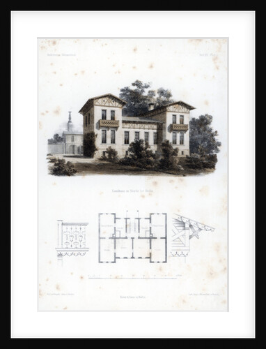 Design for a country house in Moabit, near Berlin, Germany by Anst von W Loeillot