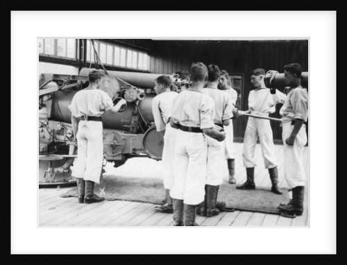 6-inch gun drill, Royal Navy training establishment, Shotley, Suffolk by Anonymous