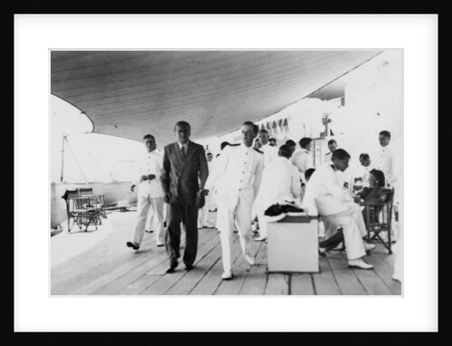 American actor and film director Douglas Fairbanks, Sr on board HMS Malaya, Venice by Anonymous