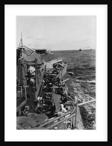 Sailors sleeping on the upper deck of the British battleship HMS Malaya by Anonymous