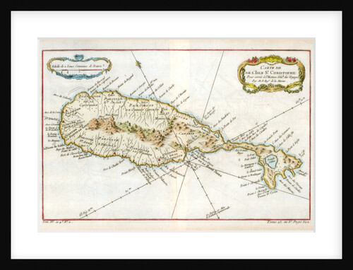 Map of the Caribbean island of St Christopher by Anonymous