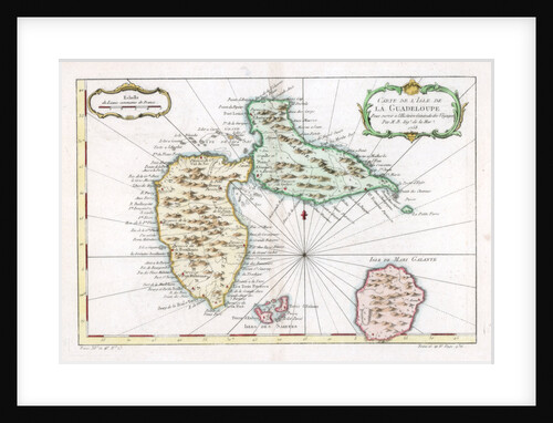 Map of the Caribbean island of Guadeloupe by Anonymous