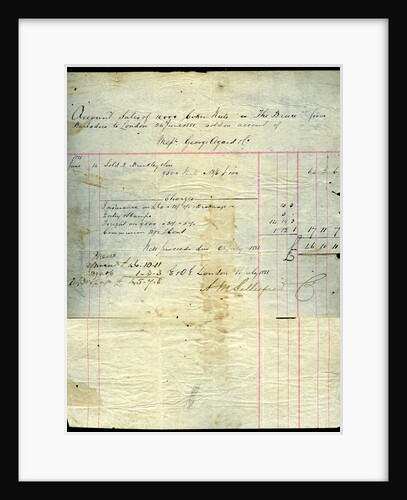 Coconut sales receipt, Barbados to London by Anonymous