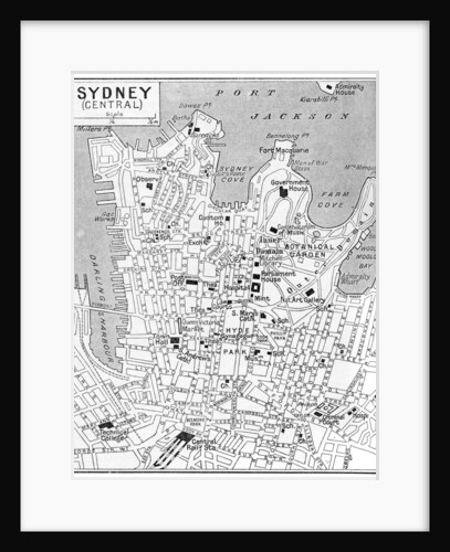 Map of central Sydney, New South Wales, Australia by Anonymous
