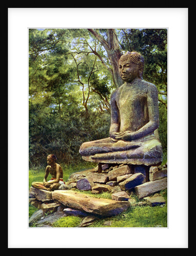 Stone Buddha, a relic of the past glory of Anuradhapura, Ceylon by Anonymous