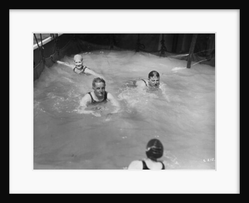 Passengers in the swimming pool on board a cruise ship by Anonymous