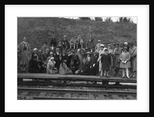 Group of tourists on a railway platform, Abisko, northern Sweden by Anonymous