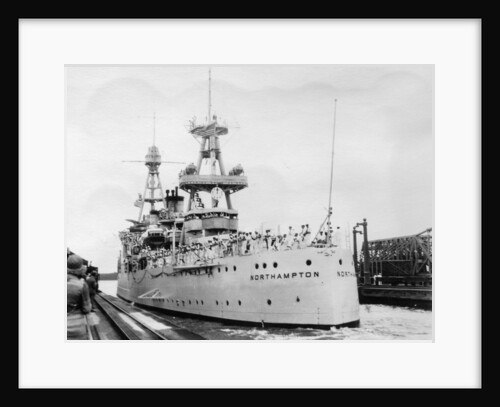 US Navy cruiser USS Northampton (CA-26), Panama Canal, Panama by Anonymous