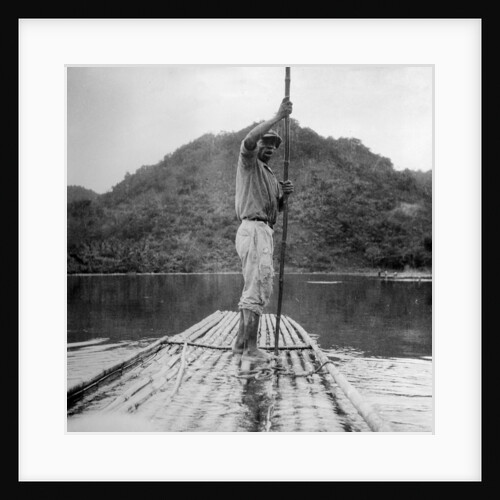 Man on a raft, Kingston, Jamaica by Anonymous