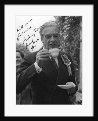 Anthony Eden, British Conservative politician, drinking a cup of tea by Anonymous