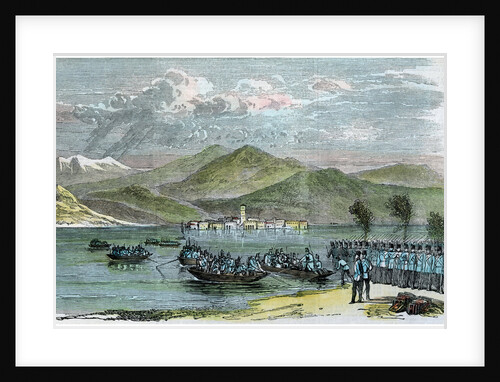 'The war, Austrians crossing the Lago Maggiore', Italy by Anonymous