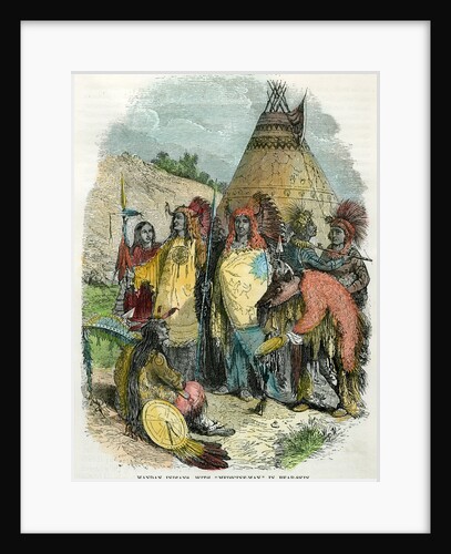 Mandan Indians, with Medicine Man in Bear Skin by Anonymous