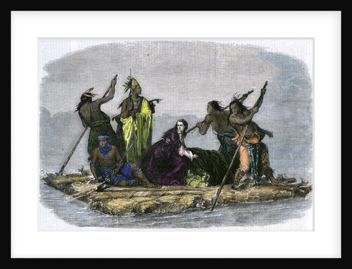 Comanches carrying off a captive girl by Anonymous