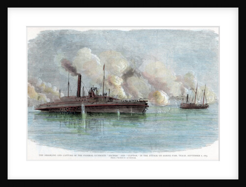 The attack on Sabine Pass, Texas, American Civil War by Anonymous