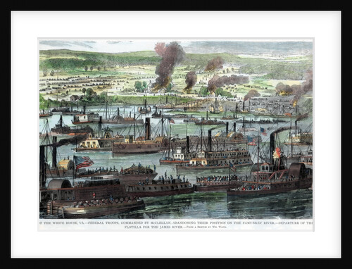 Burning of the White House, Virginia, American Civil War by Anonymous