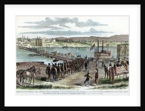 Union volunteers crossing the Ohio River, Cincinnati, Ohio, American Civil War by Anonymous